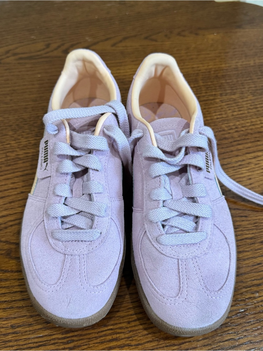 Puma Palermo Women's Lavender Suede Sneakers with Pale Pink Stripe - Picture 7 of 7